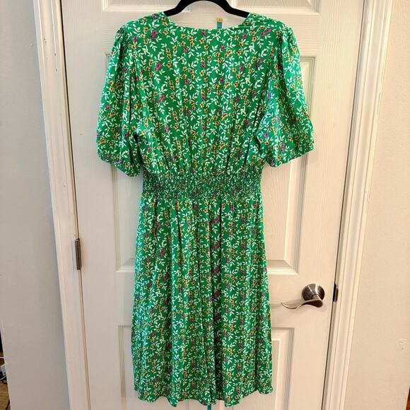 Draper James Womens XL Green Wrap Midi Dress Cottagecore Whimsical Dainty - Picture 4 of 8